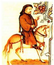 G. Chaucer-en erretratua XV. mendeko miniatura batean.<br><br>